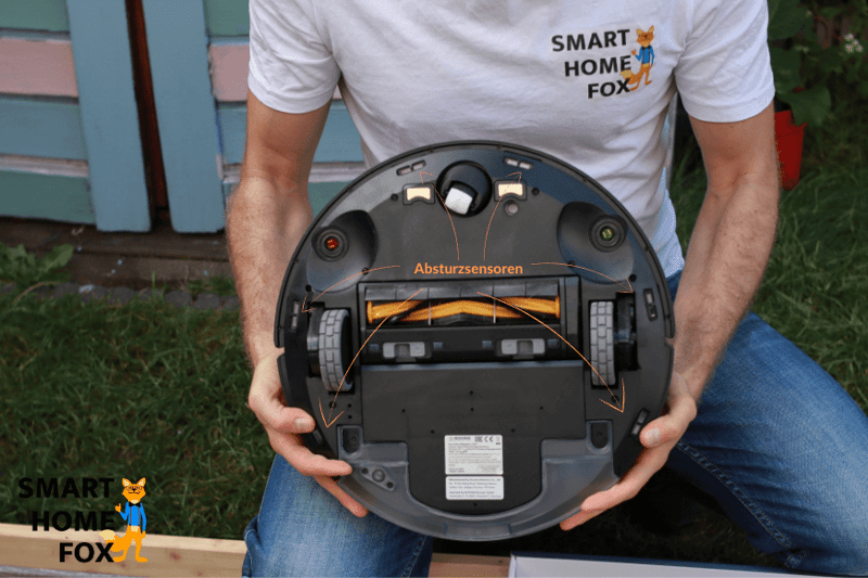 Absturzsensoren an der Unterseite eines Saugroboters